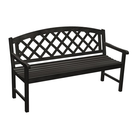 Jack Post Black Wood Patio Bench 36.25 in. H X 60.25 in. L X 25.25 in. D JPC-803.5B